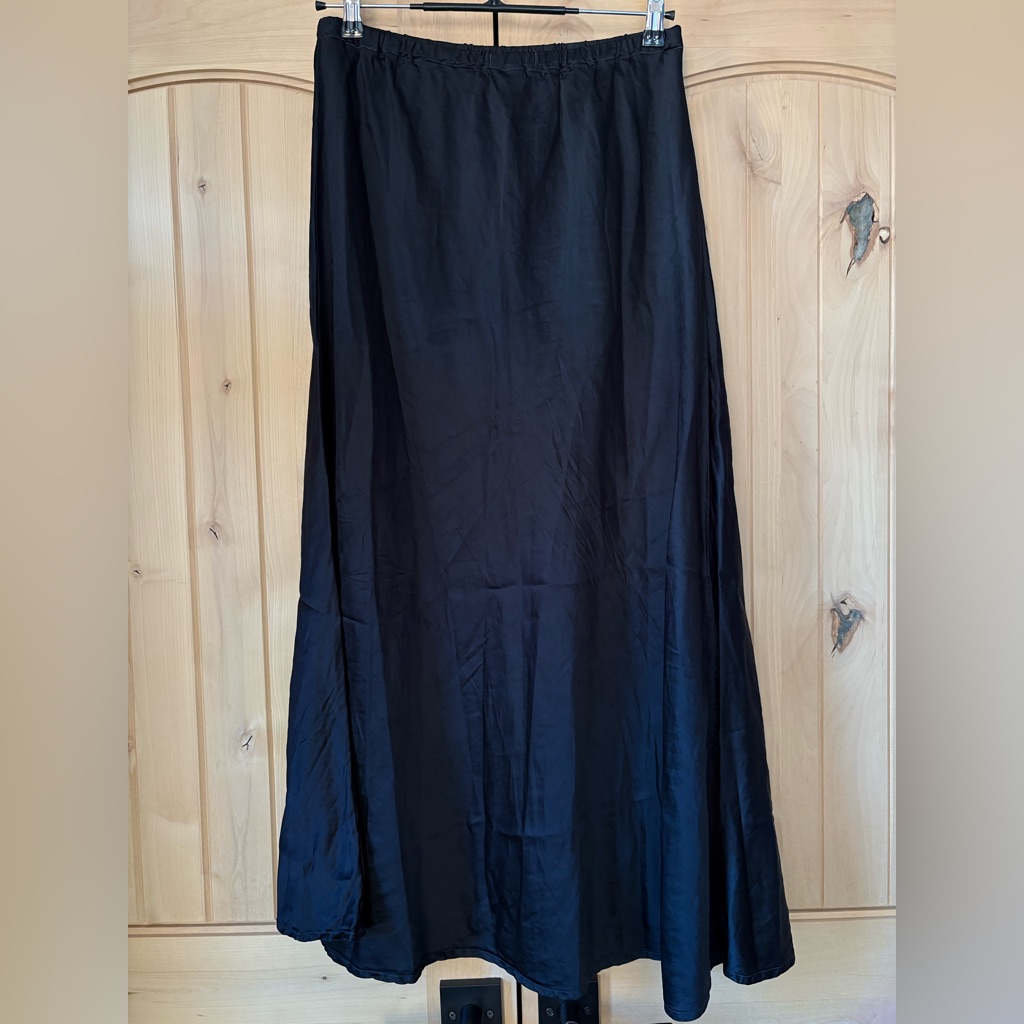Cp Shades Tanya Satin Linen Viscose Maxi Skirt